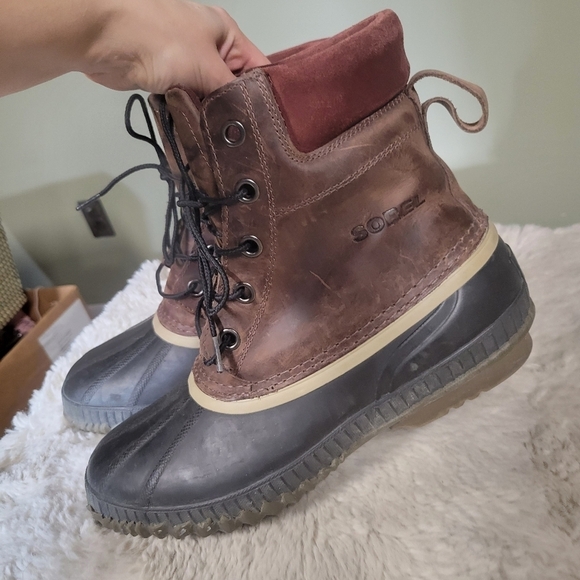 Sorel Mens NM1704-259 Cheyanne Duck Leather Rubber Boots Size 11 Mens main image 9